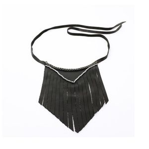 BNWOT WHITE OR BLACK LEATHER FRINGE CHOCKER 🔥❤️🥊